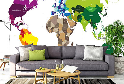 Mapa světa barevná 1701